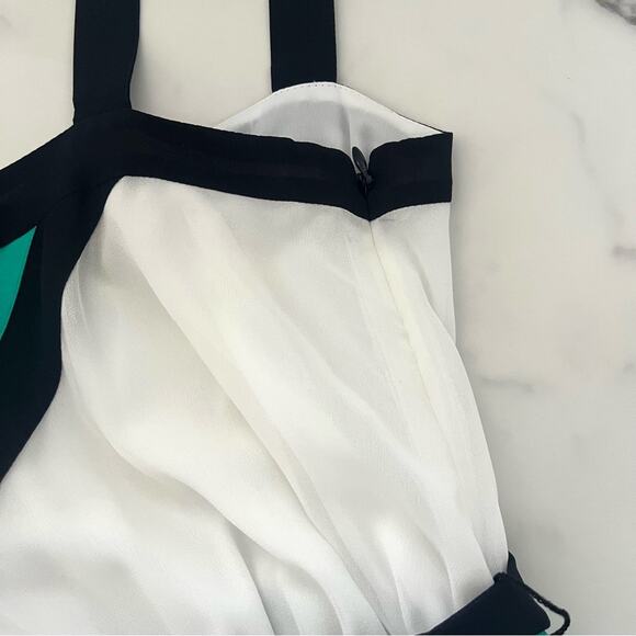 Banana Republic Milly Collection color block maxi dress green blue Sz 2 feminine - Picture 10 of 12